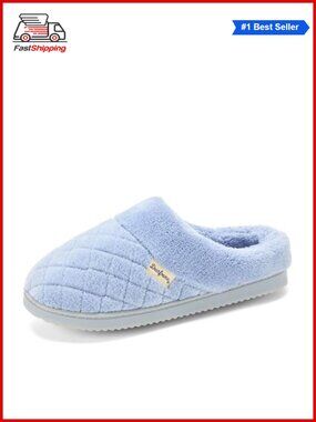 🎅 Women's Memory Foam Terry Clog House Slippers Wide Width Machine Washable